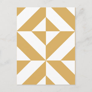 Deep Cool Gold Geometric Deco Cube Patroon Briefkaart