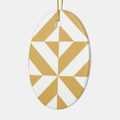 Deep Cool Gold Geometric Deco Cube Patroon Keramisch Ornament (Links)
