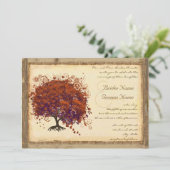 Deep Coral Eggplant Shadows Heart Leaf Tree Kaart (Staand voorkant)