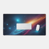 Deep Cosmic Cyan Magenta Abstract Space Nebula Bureaumat (Keyboard & Muis)