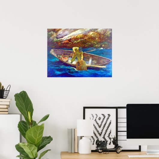 Deep Cove Lobster Man N.C. Wyeth ca. 1938 Poster (Thuiskantoor)