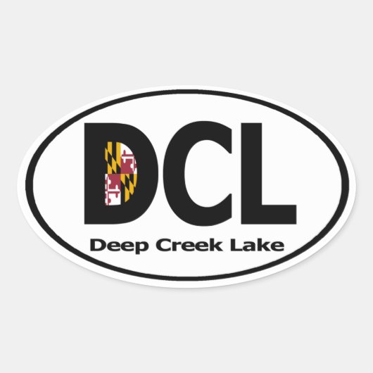 Deep Creek Lake Decal (set van 4) Ovale Sticker (Voorkant)