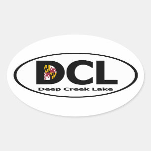 Deep Creek Lake Decal (set van 4) Ovale Sticker