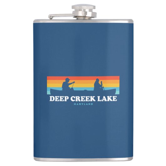 Deep Creek Lake Maryland Canoe Heupfles (Voorkant)