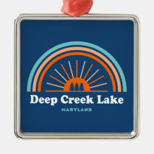 Deep Creek Lake Maryland Rainbow Metalen Ornament