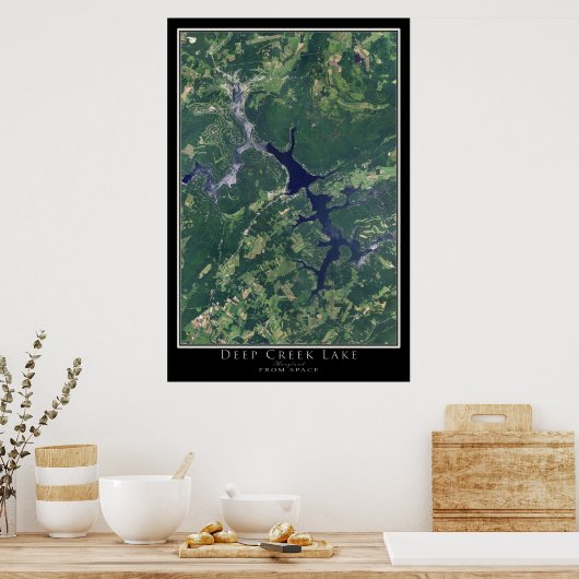 Deep Creek Lake Maryland Satellite Poster Map (Keuken)