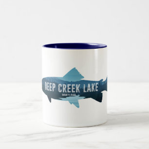 Deep Creek Lake Maryland Vis Tweekleurige Koffiemok