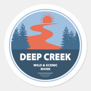Deep Creek Wild and Schilderachtig River Idaho Ronde Sticker