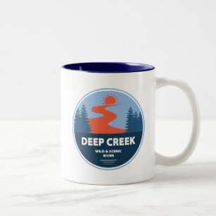 Deep Creek Wild and Schilderachtig River Idaho Tweekleurige Koffiemok