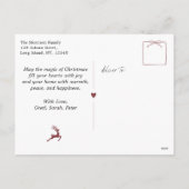 Deep Crimson : Bow & Trees Doodles Carte postale d (Dos)
