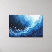 Deep Current: Abstract Ocean's Fury Canvas Afdruk (Voorkant)