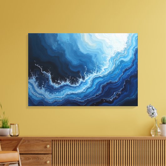 Deep Current: Abstract Ocean's Fury Canvas Afdruk (Insitu (Woonkamer))
