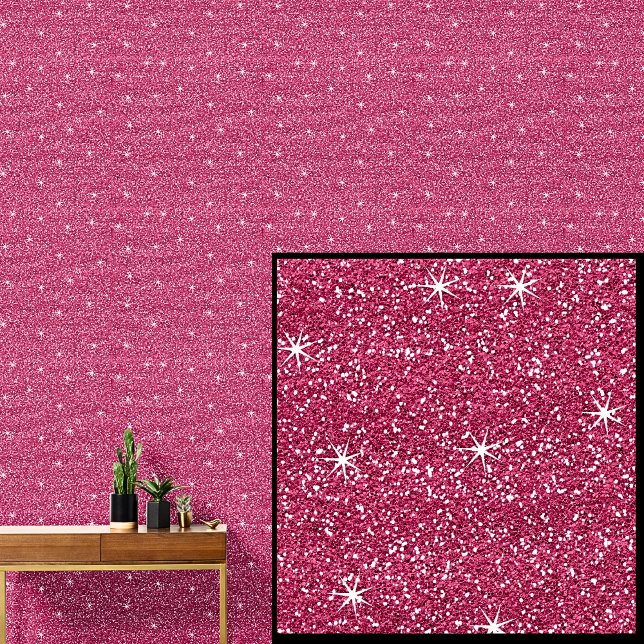 Deep Dark Bright Pink Sparkle Behang (Creator heeft geüpload)