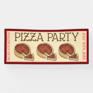 Deep Dish Pepperoni Pizza Pie Birthday Party Spandoek