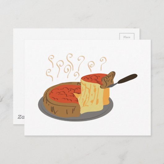 Deep Dish Pizza Briefkaart (Voorkant / Achterkant)