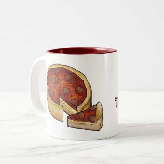 Deep Dish Thghts Chicago Pepperoni Pizza Mug (Devant gauche)