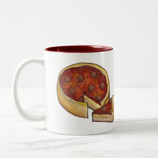 Deep Dish Thghts Chicago Pepperoni Pizza Mug (Gauche)