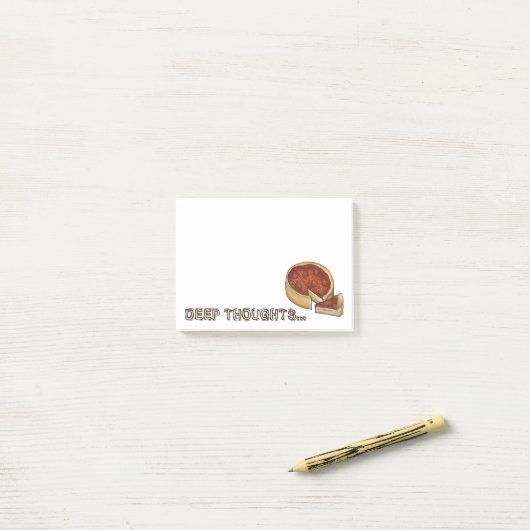 Deep (Dish) Thoughts ChicagoPepperoni Pizza Pie Post-it® Notes (Op bureau)