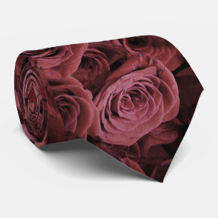 Deep dusty red Roses Stropdas