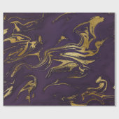Deep Earth Gold Marble Plum Paars Cadeaupapier (Vlak)