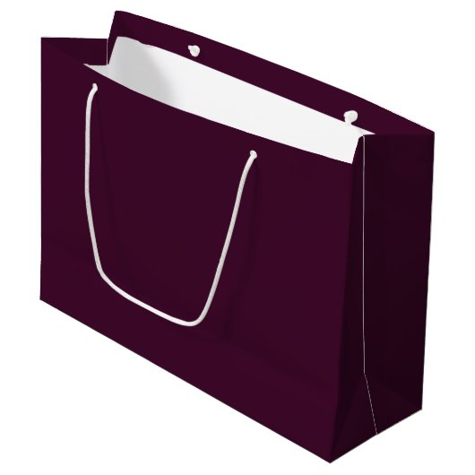 Deep Eggplant Large Gift Bag - Glossy Large Cadeauzakje (Voorkant Gekanteld)