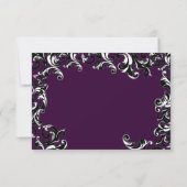 Deep EggPlant Square Swirl Wedding RSVP (Achterkant)