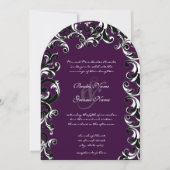 Deep Eggplant Swirl Wedding Kaart (Voorkant)