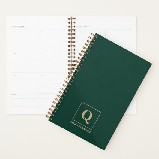 Deep Emerald Personalized Planner (Devant avec enveloppe)