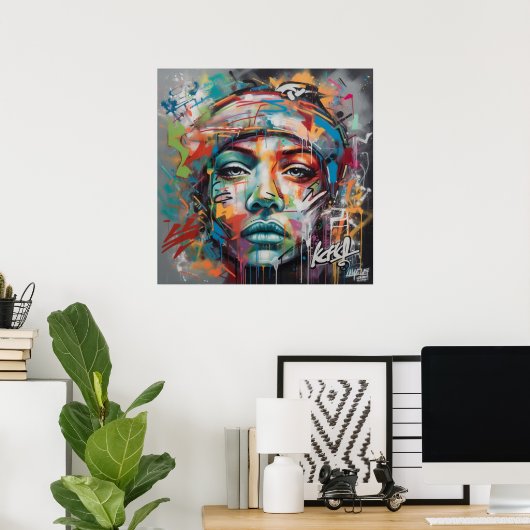 Deep en Intriguing Graffiti Art Poster (Thuiskantoor)