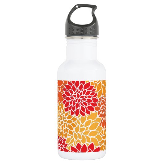 Deep Floral Art Waterfles (Voorkant)