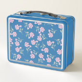 Deep Floral Pattern Metal Lunch Box for Stylish St (Dos)