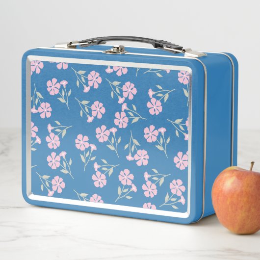Deep Floral Pattern Metal Lunch Box for Stylish St (En situation)