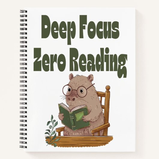 Deep Focus Zero Lecture Carnet Capybara | Drôle (Devant)