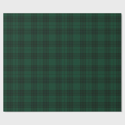 Deep Forest Green en Black Tartan Cadeaupapier (Vlak)