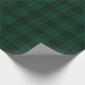 Deep Forest Green en Black Tartan Cadeaupapier (Hoek)