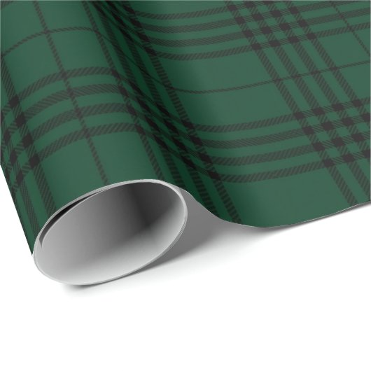 Deep Forest Green en Black Tartan Cadeaupapier (Rol Hoek)