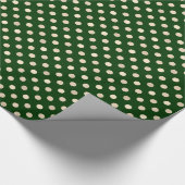 Deep Forest Green en Golden Dot Patterned Cadeaupapier (Hoek)