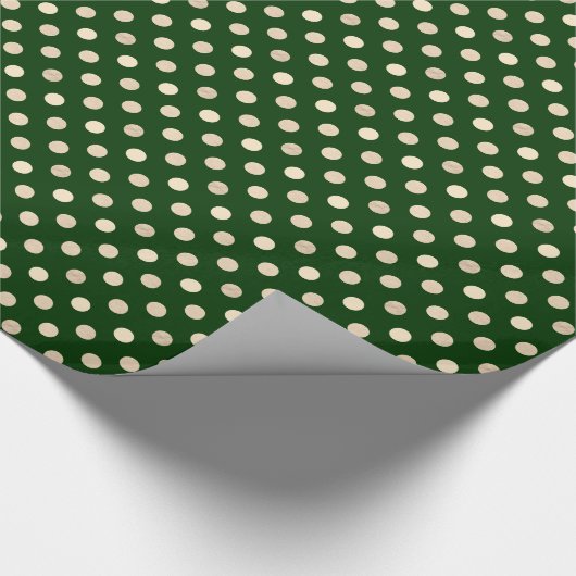 Deep Forest Green en Golden Dot Patterned Cadeaupapier (Hoek)