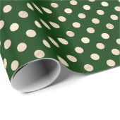 Deep Forest Green en Golden Dot Patterned Cadeaupapier (Rol Hoek)