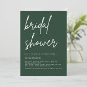 Deep Forest Green Modern Bridal Shower Invitation  (Debout devant)