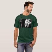 Deep Forest Green Modern Pop Art Lion Sjabloon T-shirt (Voorkant volledig)