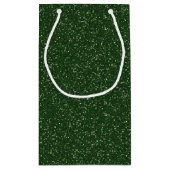 Deep Forest Green Sparkle Glitter Gift Bag Klein Cadeauzakje (Achterkant)