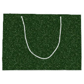 Deep Forest Green Sparkle Glitter Large Gift Bag Groot Cadeauzakje (Achterkant)