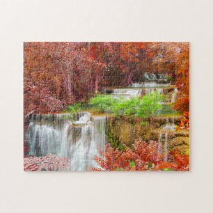Deep Forest Waterfall Legpuzzel