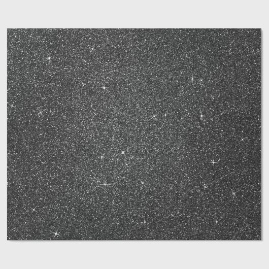 Deep Glam Glitter Black Grey Sparkly Elegant Cadeaupapier (Vlak)