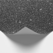 Deep Glam Glitter Black Grey Sparkly Elegant Cadeaupapier (Hoek)