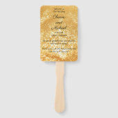 Deep Gold Glitter Trouwprogramma Handwaaier (Voorkant)