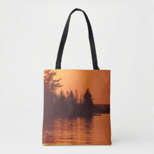 Deep Golden Oranje Sunset op Lake Vermilion Draagtas