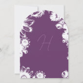 Deep Grape & Lila Flower Wedding Invitation Kaart (Achterkant)