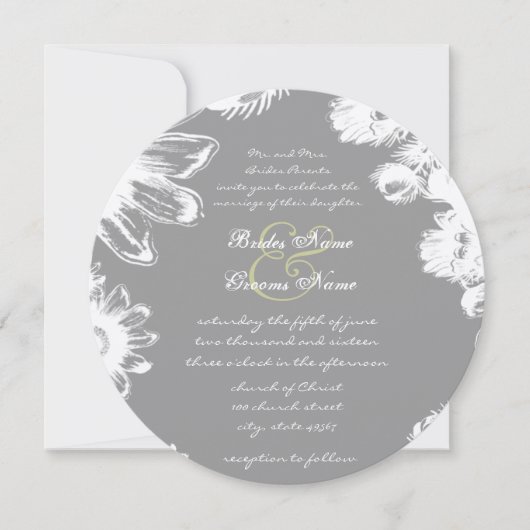 Deep Gray & Limoen  Uitnodiging tot weduwschap (Voorkant)